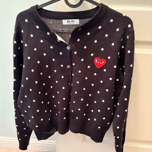 Black Polka Dot Heart Cardigan